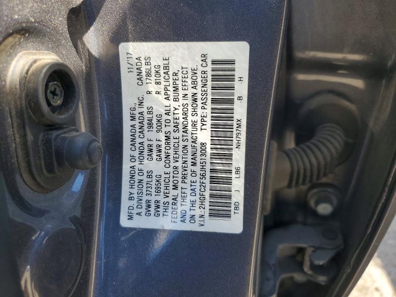 Aukcja sprzedaży 2018 Honda Civic, vin: 2HGFC2F56JH513008, numer aukcji: 60887166