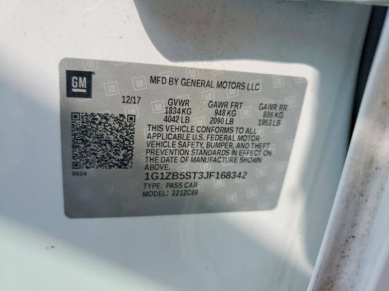 Продажа на аукционе авто 2018 Chevrolet Malibu, vin: 1G1ZB5ST3JF168342, номер лота: 59697716
