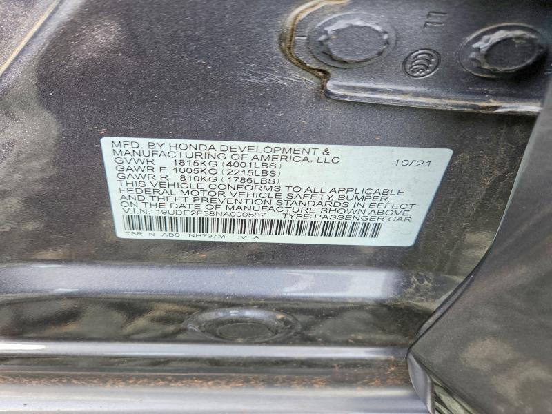 2022 Acura Ilx მანქანა იყიდება აუქციონზე, vin: 19UDE2F38NA000587, აუქციონის ნომერი: 60796406