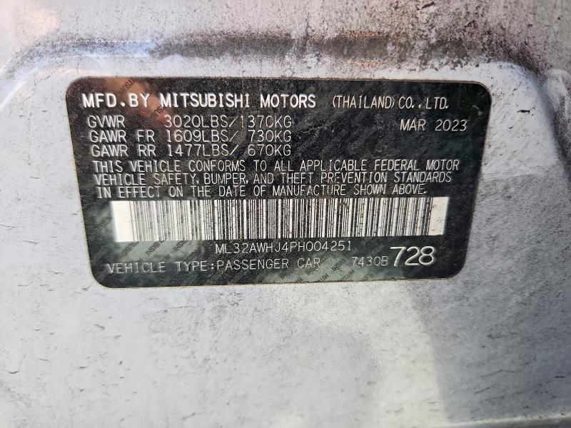 Продажа на аукционе авто 2023 Mitsubishi Mirage, vin: ML32AWHJ4PH004251, номер лота: 60393656