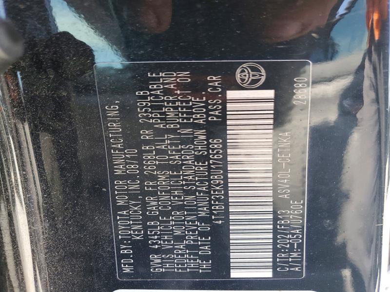 Aukcja sprzedaży 2011 Toyota Camry, vin: 4T1BF3EK9BU176586, numer aukcji: 61804776
