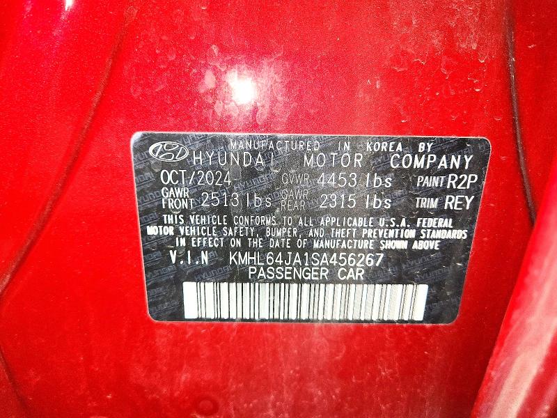 62743196 :رقم المزاد ، KMHL64JA1SA456267 vin ، 2025 Hyundai Sonata مزاد بيع