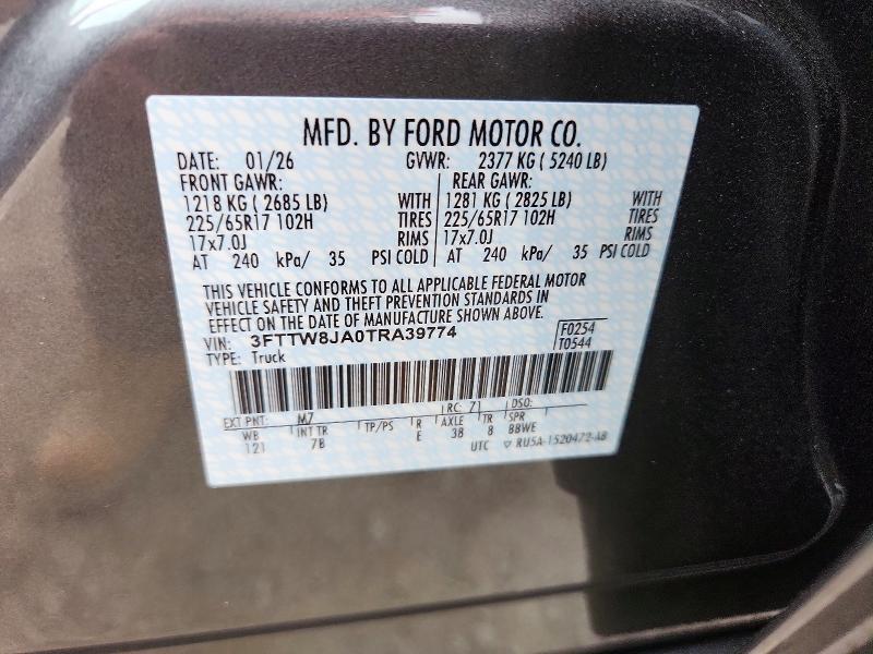 Продажа на аукционе авто 2026 Ford Maverick, vin: 3FTTW8JA0TRA39774, номер лота: 60130736