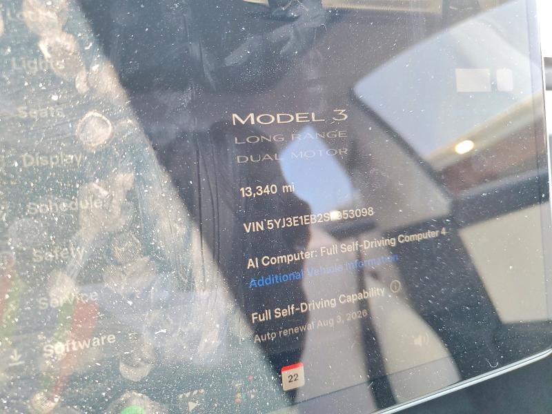 Aukcja sprzedaży 2025 Tesla Model 3, vin: 5YJ3E1EB2SF953098, numer aukcji: 62266656