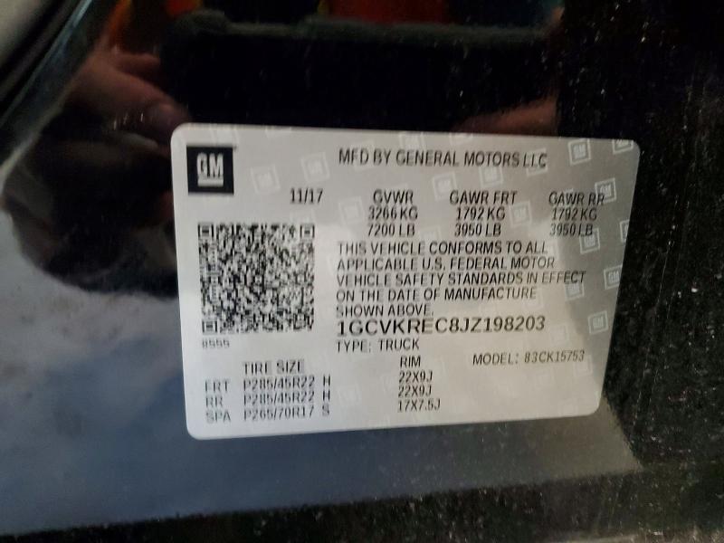 59100976 :رقم المزاد ، 1GCVKREC8JZ198203 vin ، 2018 Chevrolet Silverado مزاد بيع