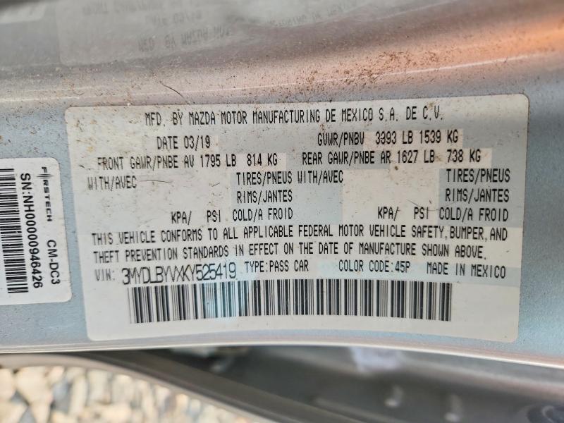 Aukcja sprzedaży 2019 Toyota Yaris, vin: 3MYDLBYVXKY525419, numer aukcji: 61565466