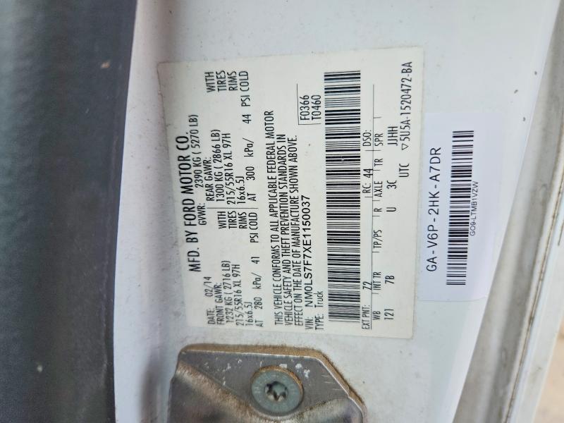 62447306 :رقم المزاد ، NM0LS7F7XE1150037 vin ، 2014 Ford Transit Connect مزاد بيع