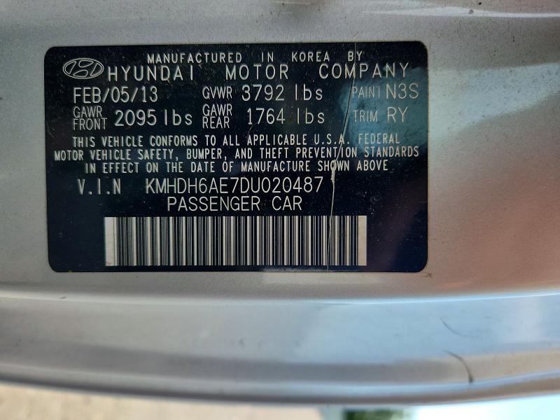 Aukcja sprzedaży 2013 Hyundai Elantra Coupe, vin: KMHDH6AE7DU020487, numer aukcji: 60323736
