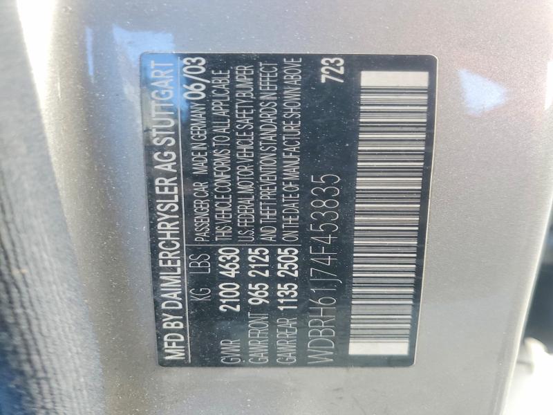 Aukcja sprzedaży 2004 Mercedes-benz C, vin: WDBRH61J74F453835, numer aukcji: 61954796