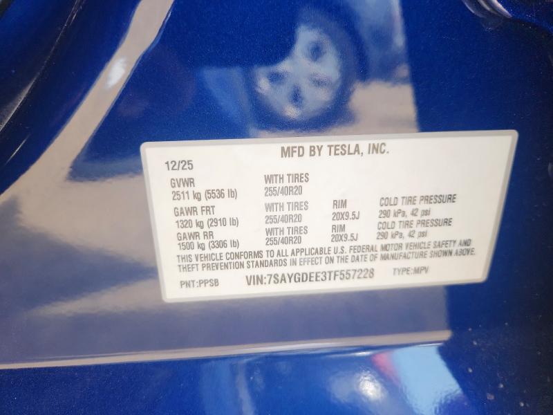 2026 Tesla Model Y მანქანა იყიდება აუქციონზე, vin: 7SAYGDEE3TF557228, აუქციონის ნომერი: 59319576