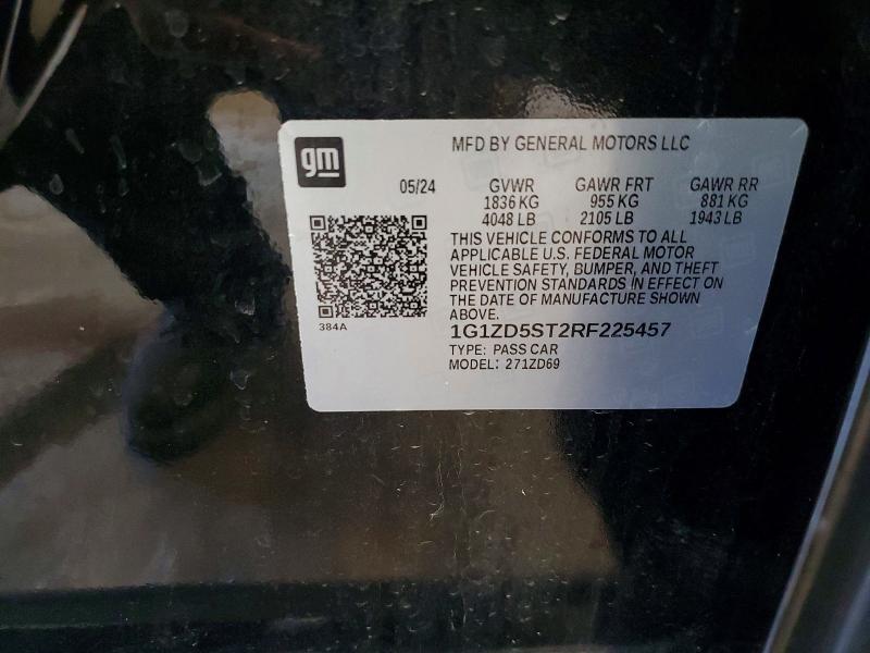 Aukcja sprzedaży 2024 Chevrolet Malibu, vin: 1G1ZD5ST2RF225457, numer aukcji: 62760576