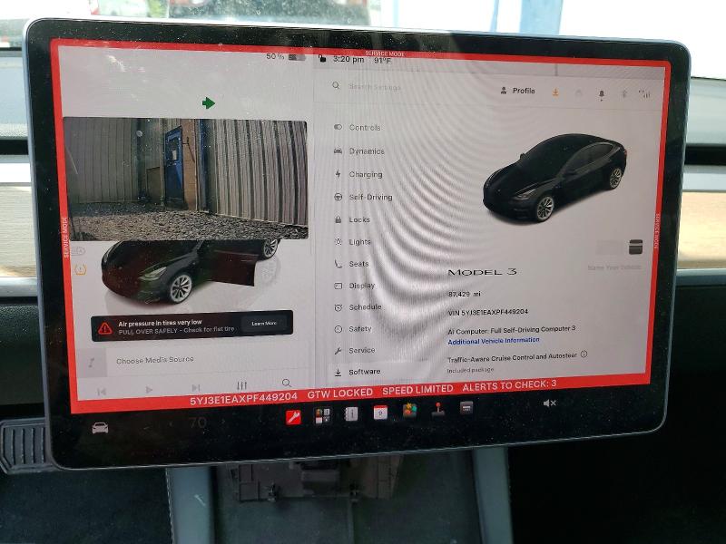 60417896 :رقم المزاد ، 5YJ3E1EAXPF449204 vin ، 2023 Tesla Model 3 مزاد بيع