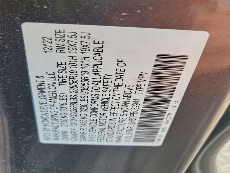Продажа на аукционе авто 2023 Honda Odyssey, vin: 5FNRL6H80PB032941, номер лота: 62108966