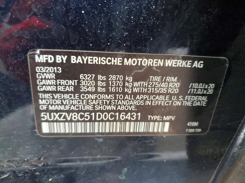 Продаж на аукціоні авто 2013 Bmw X5, vin: 5UXZV8C51D0C16431, номер лоту: 62335326