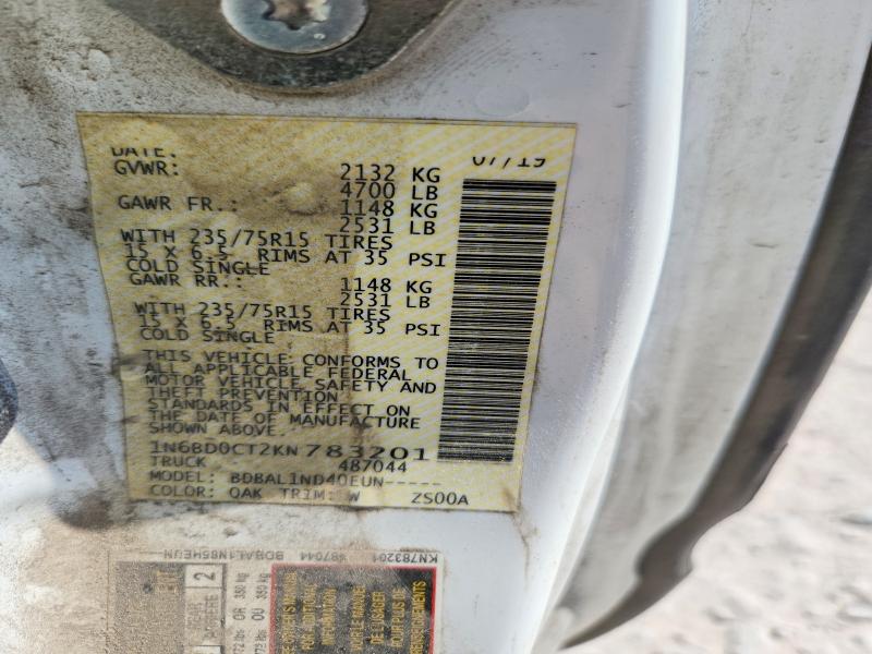 60867236 :رقم المزاد ، 1N6BD0CT2KN783201 vin ، 2019 Nissan Frontier مزاد بيع