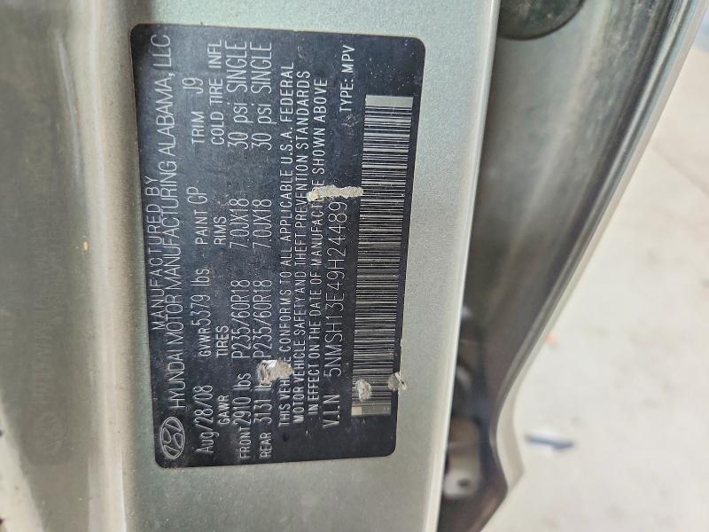 2009 Hyundai Santa Fe მანქანა იყიდება აუქციონზე, vin: 5NMSH13E49H244892, აუქციონის ნომერი: 61149256