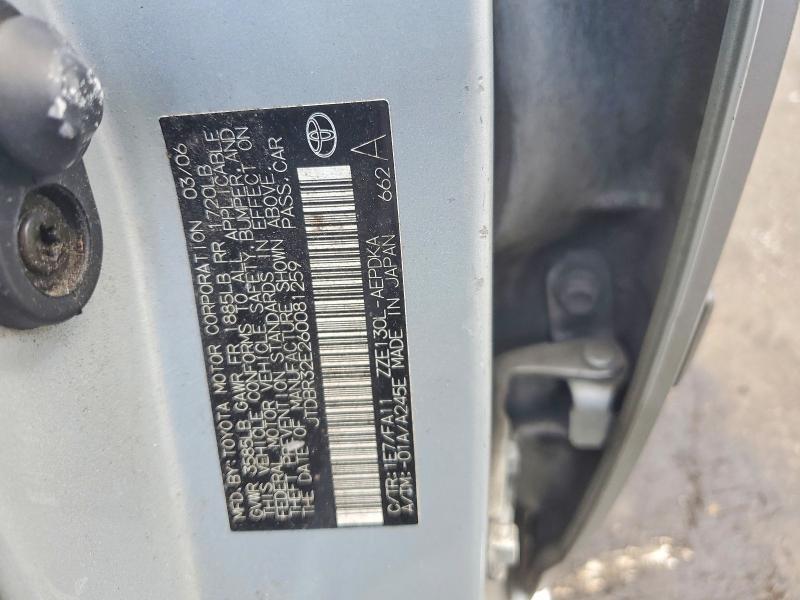 2006 Toyota Corolla მანქანა იყიდება აუქციონზე, vin: JTDBR32E260081259, აუქციონის ნომერი: 60576406