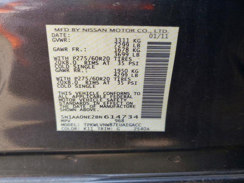 Aukcja sprzedaży 2011 Nissan Armada, vin: 5N1AA0NE2BN614734, numer aukcji: 59280326