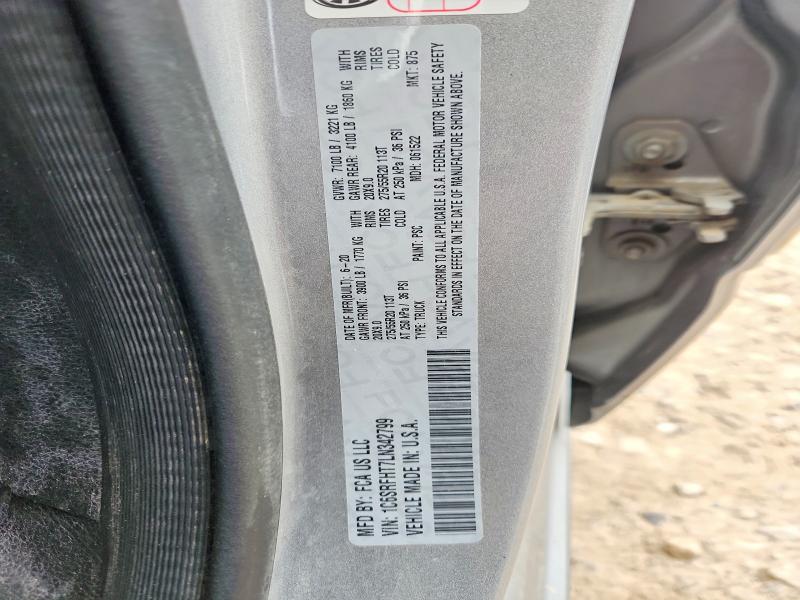 2020 Ram 1500 მანქანა იყიდება აუქციონზე, vin: 1C6SRFHT7LN342799, აუქციონის ნომერი: 61875986