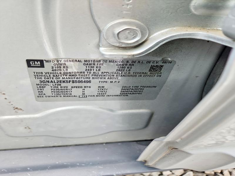 Продаж на аукціоні авто 2015 Chevrolet Captiva, vin: 3GNAL2EK5FS506496, номер лоту: 61039256