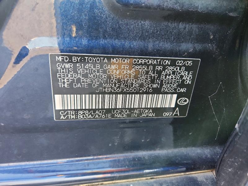 Продажа на аукционе авто 2005 Lexus Ls, vin: JTHBN36FX55012916, номер лота: 62271616