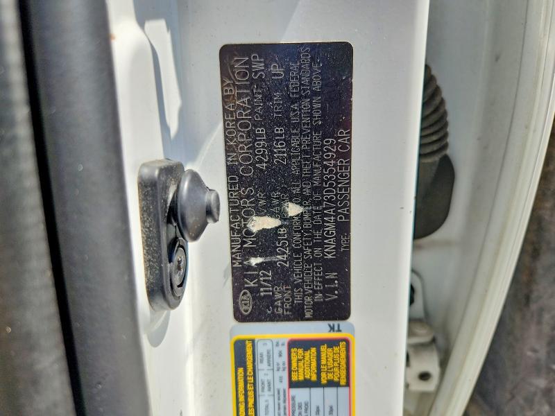 Aukcja sprzedaży 2013 Kia Optima, vin: KNAGM4A73D5354929, numer aukcji: 63520236