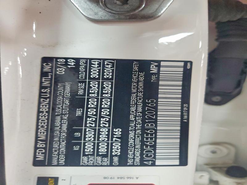 62170296 :رقم المزاد ، 4JGDF6EE6JB120765 vin ، 2018 Mercedes-benz Gls مزاد بيع