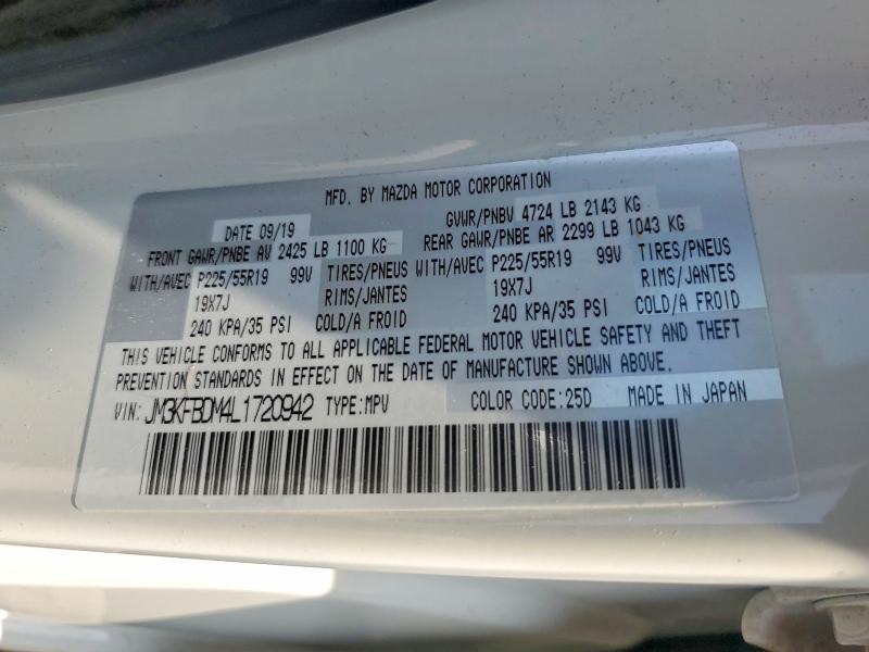 60577566 :رقم المزاد ، JM3KFBDM4L1720942 vin ، 2020 Mazda Cx-5 مزاد بيع