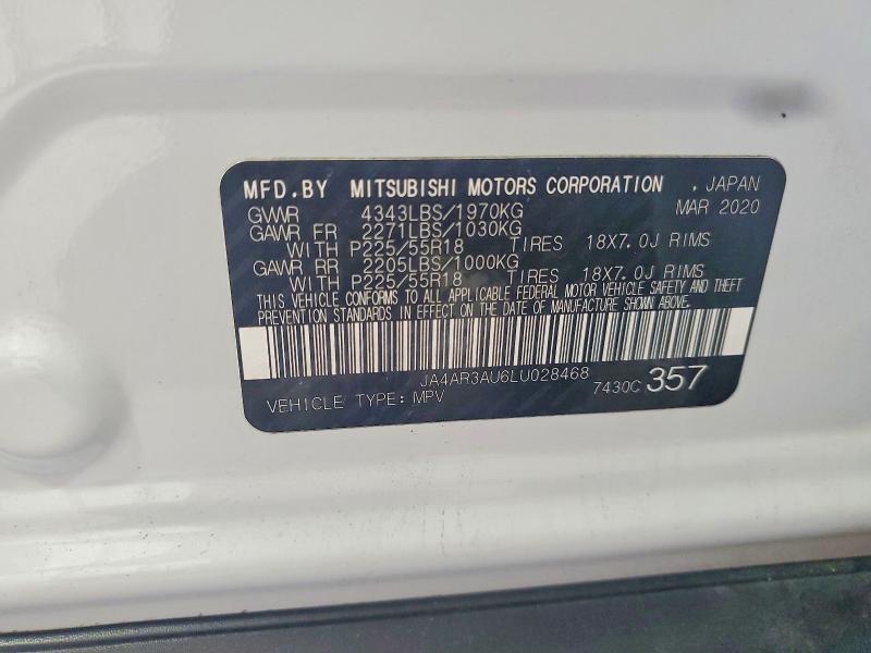 59572786 :رقم المزاد ، JA4AR3AU6LU028468 vin ، 2020 Mitsubishi Outlander Sport مزاد بيع