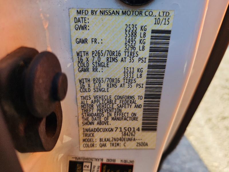 Продаж на аукціоні авто 2016 Nissan Frontier, vin: 1N6AD0CUXGN715014, номер лоту: 60034436