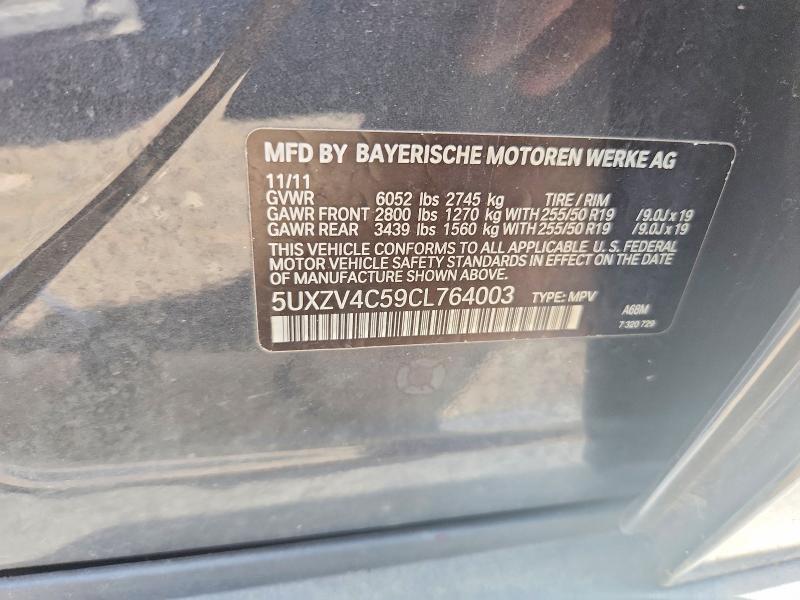 85635935 :رقم المزاد ، 5UXZV4C59CL764003 vin ، 2012 Bmw X5 مزاد بيع