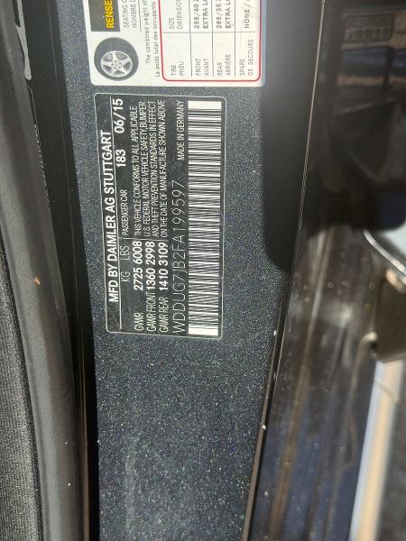 Продаж на аукціоні авто 2015 Mercedes-benz S, vin: WDDUG7JB2FA199597, номер лоту: 62861856