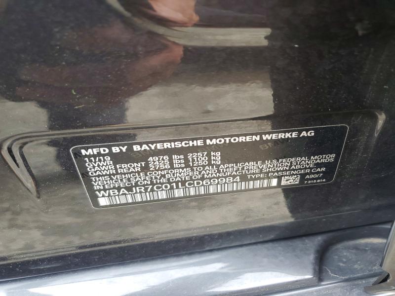 Aukcja sprzedaży 2020 Bmw 530, vin: WBAJR7C01LCD69984, numer aukcji: 60152396