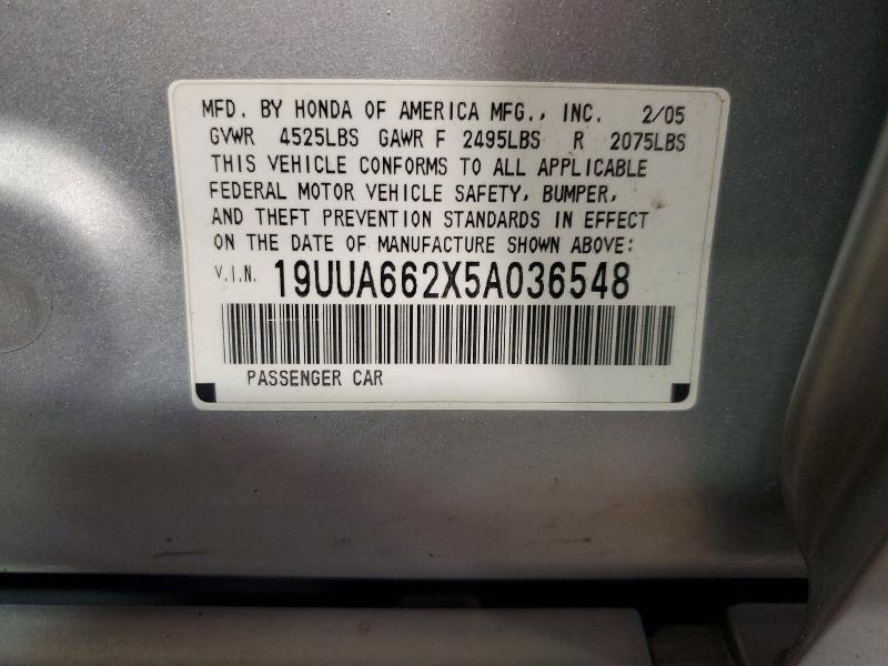 2005 Acura Tl მანქანა იყიდება აუქციონზე, vin: 19UUA662X5A036548, აუქციონის ნომერი: 59361106