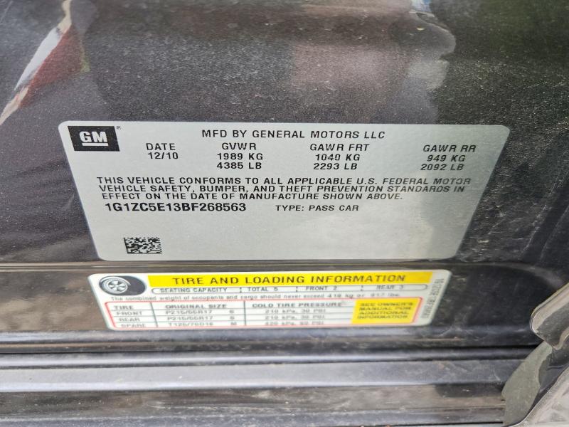 2011 Chevrolet Malibu მანქანა იყიდება აუქციონზე, vin: 1G1ZC5E13BF268563, აუქციონის ნომერი: 59913396