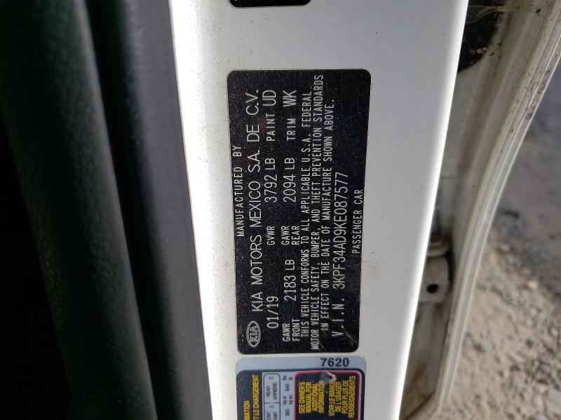 Продаж на аукціоні авто 2019 Kia Forte, vin: 3KPF34AD9KE087577, номер лоту: 59677626