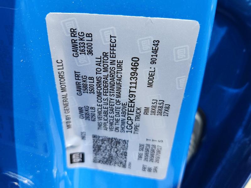 Aukcja sprzedaży 2026 Chevrolet Colorado, vin: 1GCPTEEK9T1139460, numer aukcji: 63217006