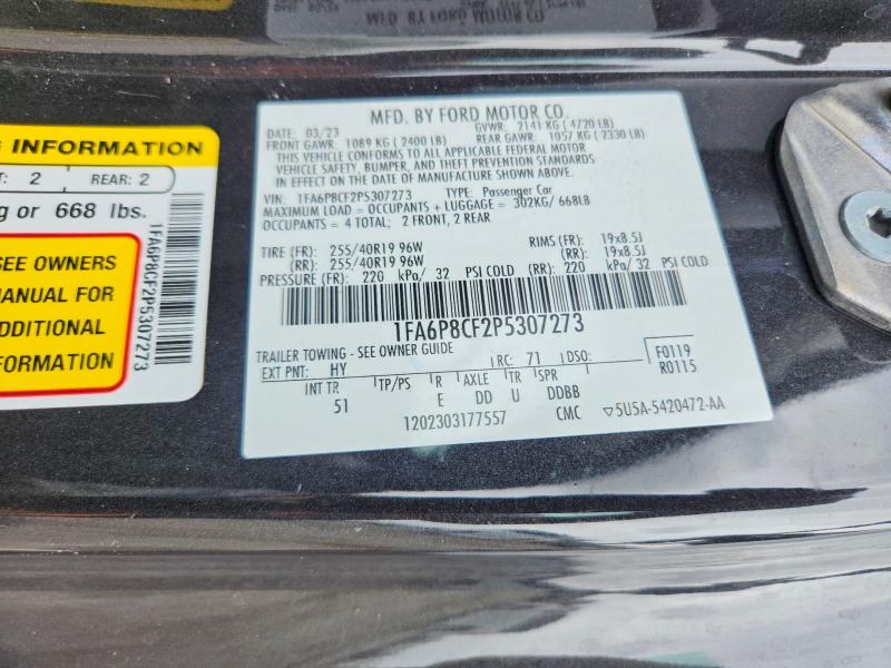 Продажа на аукционе авто 2023 Ford Mustang, vin: 1FA6P8CF2P5307273, номер лота: 59638516