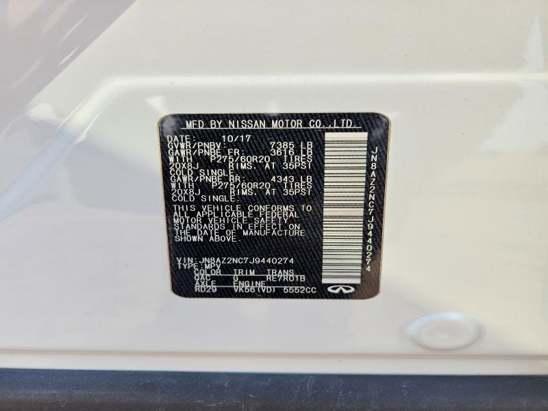 Продажа на аукционе авто 2018 Infiniti Qx80, vin: JN8AZ2NC7J9440274, номер лота: 62455756