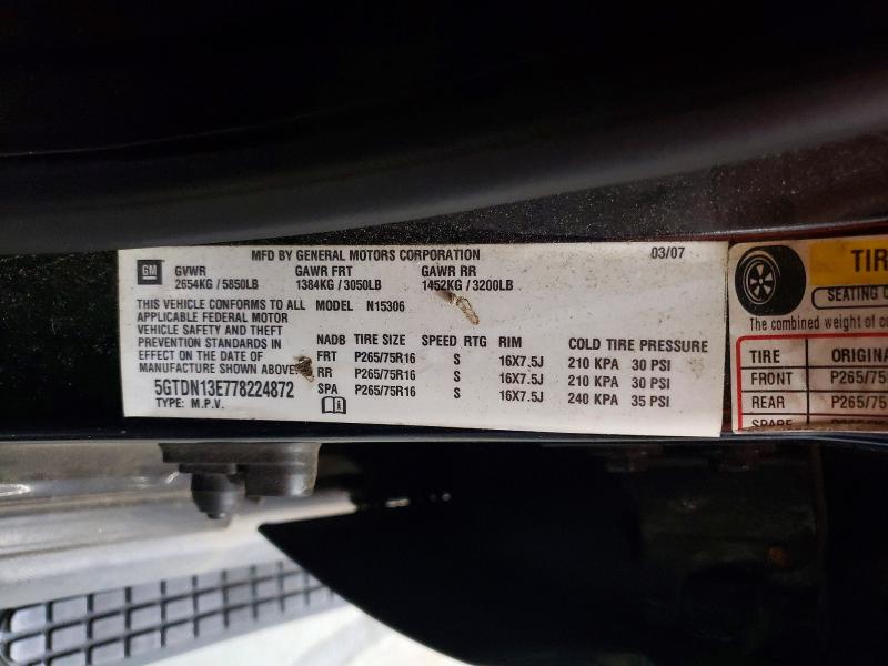 Aukcja sprzedaży 2007 Hummer H3, vin: 5GTDN13E778224872, numer aukcji: 61555016