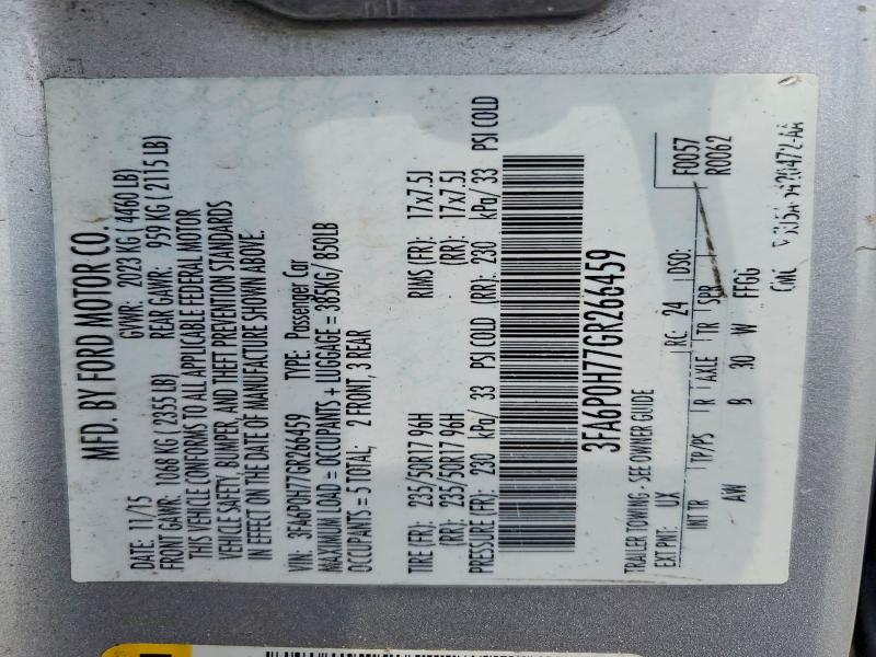 Продаж на аукціоні авто 2016 Ford Fusion, vin: 3FA6P0H77GR266459, номер лоту: 60220656
