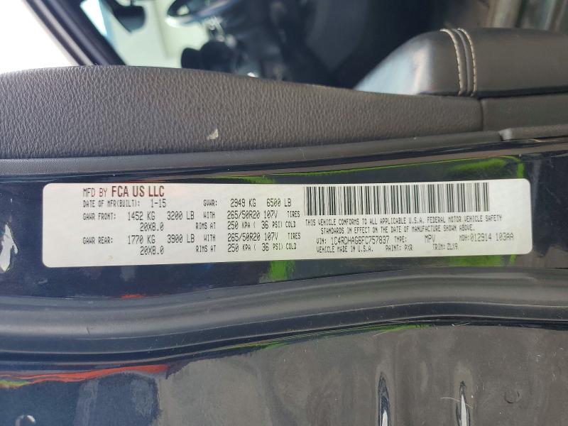 60457686 :رقم المزاد ، 1C4RDHAG6FC757837 vin ، 2015 Dodge Durango مزاد بيع