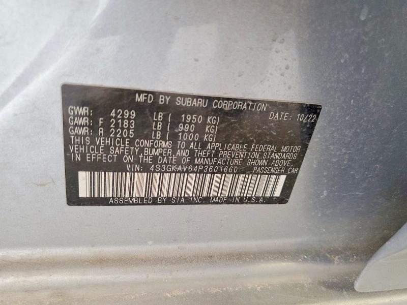 2023 Subaru Impreza მანქანა იყიდება აუქციონზე, vin: 4S3GKAV64P3601660, აუქციონის ნომერი: 60881906