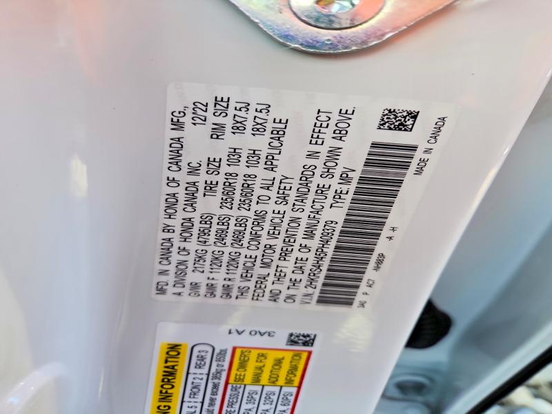 Продаж на аукціоні авто 2023 Honda Cr-v, vin: 2HKRS4H45PH409379, номер лоту: 62986476
