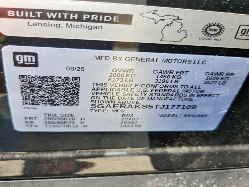 Aukcja sprzedaży 2026 Buick Enclave, vin: 5GAERAKS5TJ177109, numer aukcji: 85632465