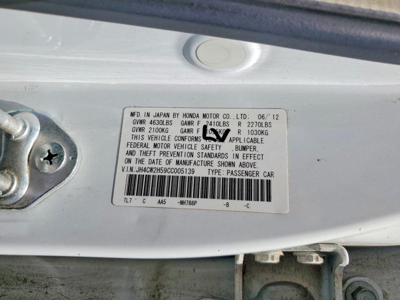 61235486 :رقم المزاد ، JH4CW2H59CC005139 vin ، 2012 Acura Tsx مزاد بيع