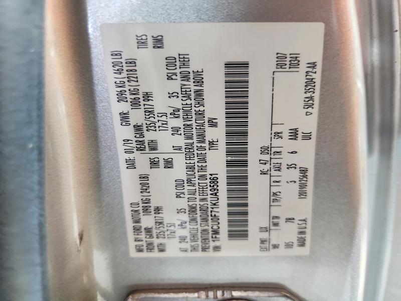 Продажа на аукционе авто 2019 Ford Escape, vin: 1FMCU0F71KUA95861, номер лота: 63304286