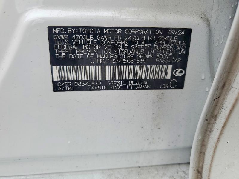 Aukcja sprzedaży 2024 Lexus Is 350, vin: JTHGZ1B29R5081569, numer aukcji: 62714246