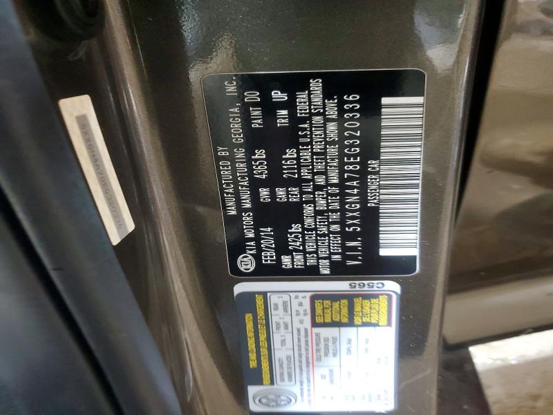 2014 Kia Optima მანქანა იყიდება აუქციონზე, vin: 5XXGN4A78EG320336, აუქციონის ნომერი: 62146156