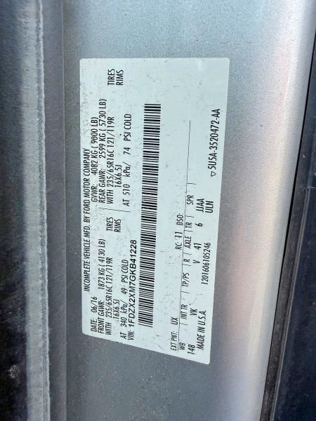 2016 Ford Transit მანქანა იყიდება აუქციონზე, vin: 1FDZX2XM7GKB41228, აუქციონის ნომერი: 62158966